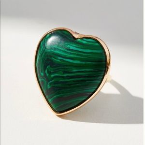 Anthropologie heart cocktail ring size 7